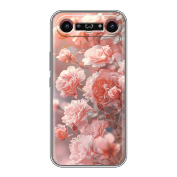 Силиконовый чехол на Tecno Camon Slim с принтом Розовые розы