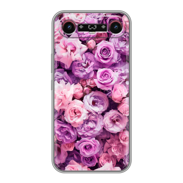 Силиконовый чехол на Tecno Camon Slim с принтом лавандовые розы