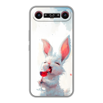 Силиконовый чехол на Tecno Camon Slim с принтом кролик зайчик