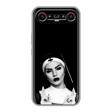 Силиконовый чехол на Tecno Camon Slim с принтом монашка
