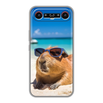 Силиконовый чехол на Tecno Camon Slim с принтом Капибара