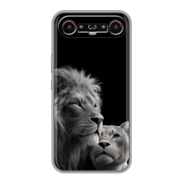 Силиконовый чехол на Tecno Camon Slim с принтом Лев кошки