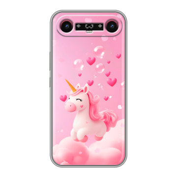 Силиконовый чехол на Tecno Camon Slim с принтом Единорог