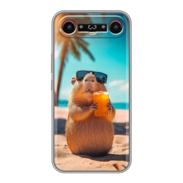 Силиконовый чехол на Tecno Camon Slim с принтом Капибара Силиконовый чехол на Tecno Camon Slim с принтом Капибара