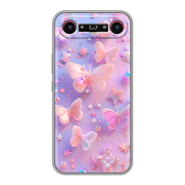 Силиконовый чехол на Tecno Camon Slim с принтом Бабочки Силиконовый чехол на Tecno Camon Slim с принтом Бабочки