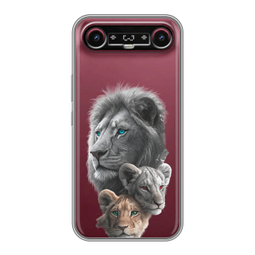 Силиконовый чехол на Tecno Camon Slim с принтом Львы