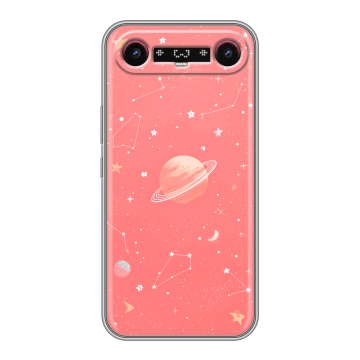 Силиконовый чехол на Tecno Camon Slim с принтом Розовый космос