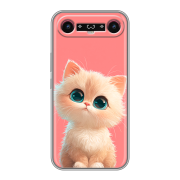 Силиконовый чехол на Tecno Camon Slim с принтом Розовый котенок