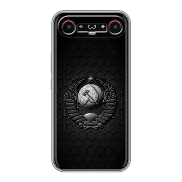 Силиконовый чехол на Tecno Camon Slim с принтом Герб Флаг СССР Силиконовый чехол на Tecno Camon Slim с принтом Герб Флаг СССР
