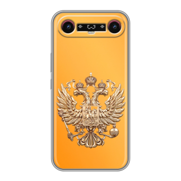 Силиконовый чехол на Tecno Camon Slim с принтом Герб Флаг России