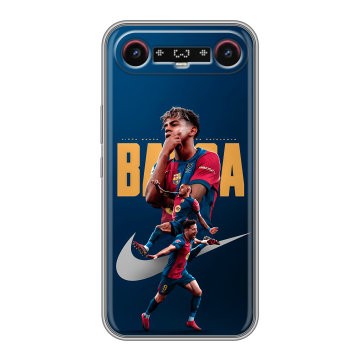 Силиконовый чехол на Tecno Camon Slim с принтом Барселона Barca Yamal 