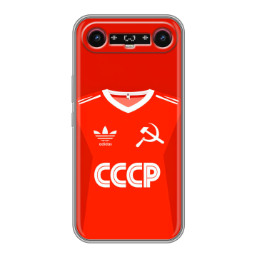 Силиконовый чехол на Tecno Camon Slim с принтом Флаг Герб СССР