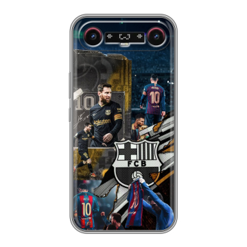 Силиконовый чехол на Tecno Camon Slim с принтом Messi Barcelona