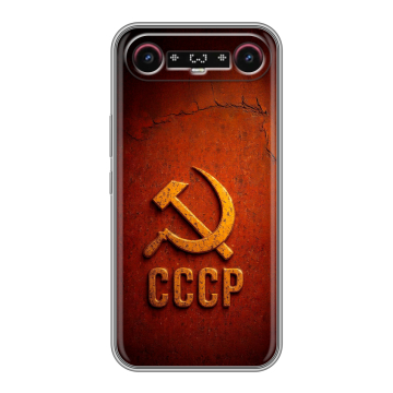Силиконовый чехол на Tecno Camon Slim с принтом Флаг Герб СССР