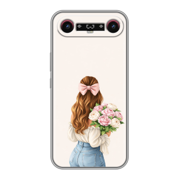 Силиконовый чехол на Tecno Camon Slim с принтом женский