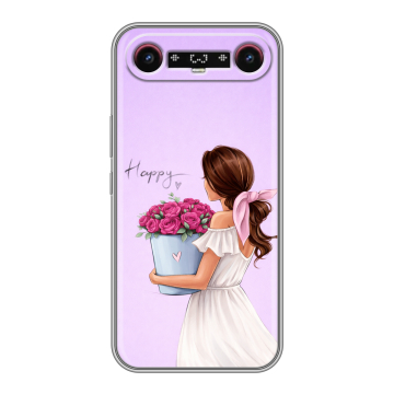 Силиконовый чехол на Tecno Camon Slim с принтом женский