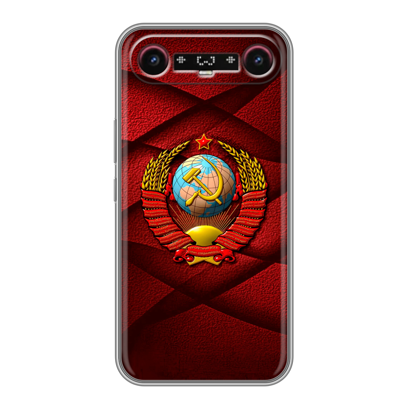Силиконовый чехол на Tecno Camon Slim с принтом Герб СССР Силиконовый чехол на Tecno Camon Slim с принтом Герб СССР