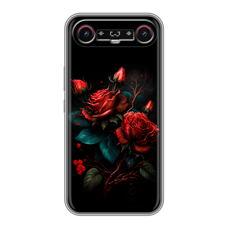 Силиконовый чехол на Tecno Camon Slim с принтом Розы красные Силиконовый чехол на Tecno Camon Slim с принтом Розы красные