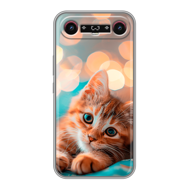 Силиконовый чехол на Tecno Camon Slim с принтом котик Силиконовый чехол на Tecno Camon Slim с принтом котик