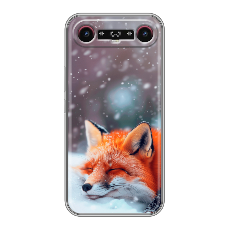 Силиконовый чехол на Tecno Camon Slim с принтом лиса Силиконовый чехол на Tecno Camon Slim с принтом лиса
