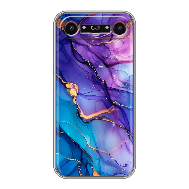 Силиконовый чехол на Tecno Camon Slim с принтом синий мрамор Силиконовый чехол на Tecno Camon Slim с принтом синий мрамор