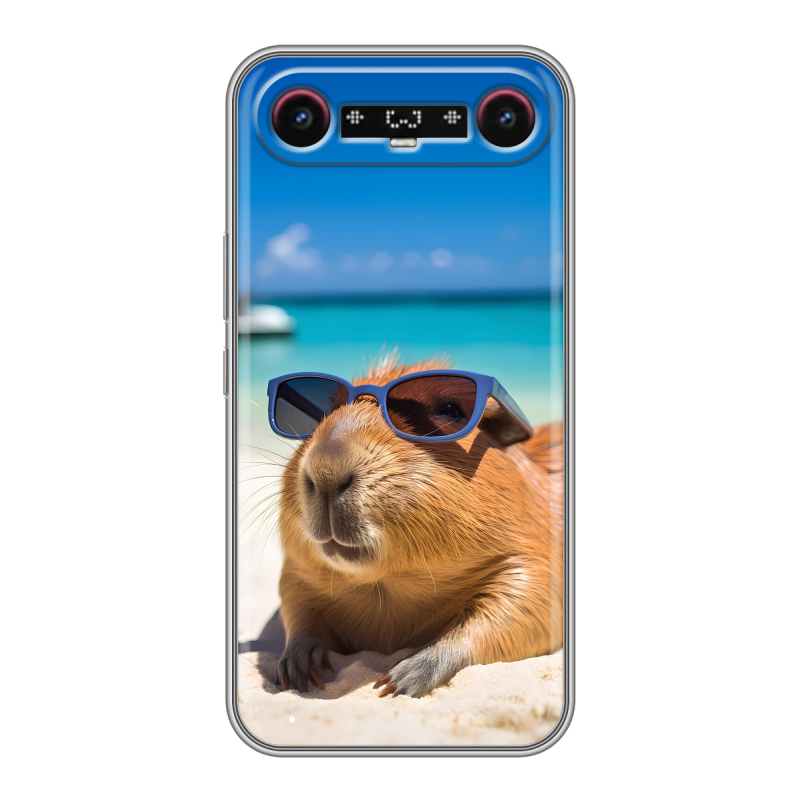 Силиконовый чехол на Tecno Camon Slim с принтом Капибара Силиконовый чехол на Tecno Camon Slim с принтом Капибара