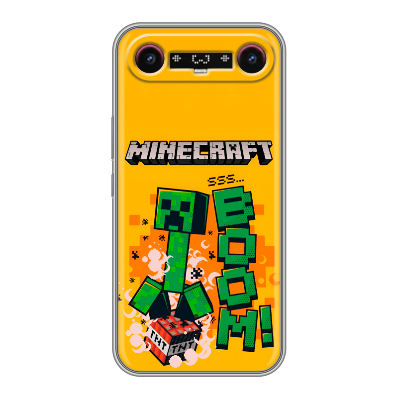 Силиконовый чехол на Tecno Camon Slim с принтом Майнкрафт Minecraft Силиконовый чехол на Tecno Camon Slim с принтом Майнкрафт Minecraft
