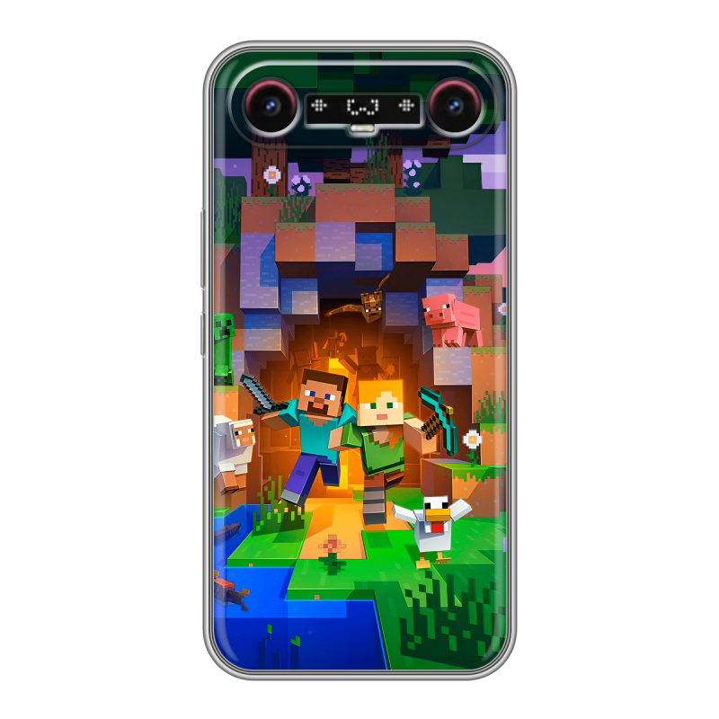 Силиконовый чехол на Tecno Camon Slim с принтом Майнкрафт Minecraft Силиконовый чехол на Tecno Camon Slim с принтом Майнкрафт Minecraft