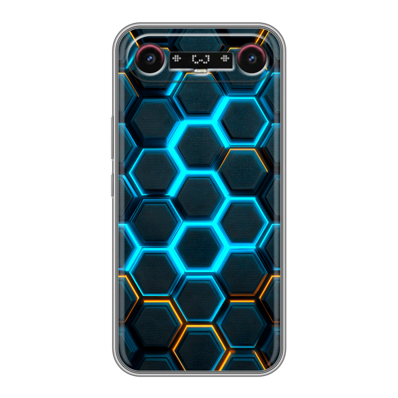 Силиконовый чехол на Tecno Camon Slim с принтом Неоновые соты Силиконовый чехол на Tecno Camon Slim с принтом Неоновые соты