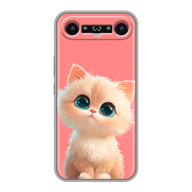Силиконовый чехол на Tecno Camon Slim с принтом Розовый котенок Силиконовый чехол на Tecno Camon Slim с принтом Розовый котенок