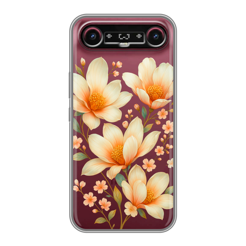 Силиконовый чехол на Tecno Camon Slim с принтом Цветы Силиконовый чехол на Tecno Camon Slim с принтом Цветы