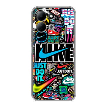 Силиконовый чехол на Redmi 17 с принтом найк nike черный