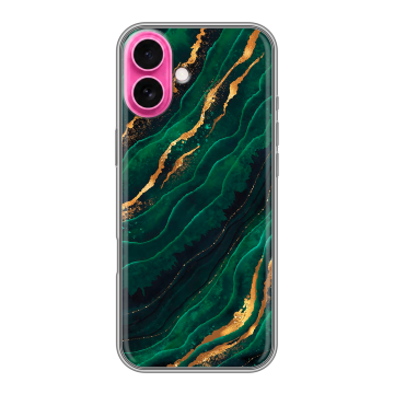 Силиконовый чехол на Iphone 18 с принтом Мрамор зеленое золото