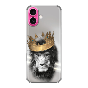 Силиконовый чехол на Iphone 18 с принтом Лев с короной