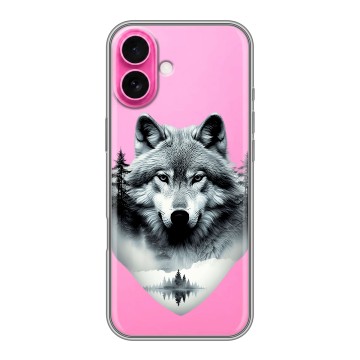 Силиконовый чехол на Iphone 18 с принтом Волк в лесу