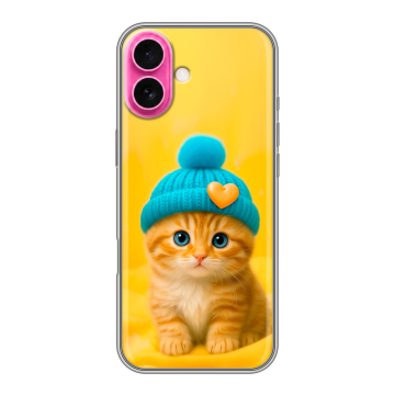 Силиконовый чехол на Iphone 18 с принтом Котенок в шапке