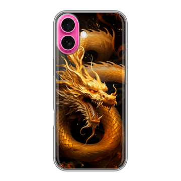 Силиконовый чехол на Iphone 18 с принтом Золотой дракон
