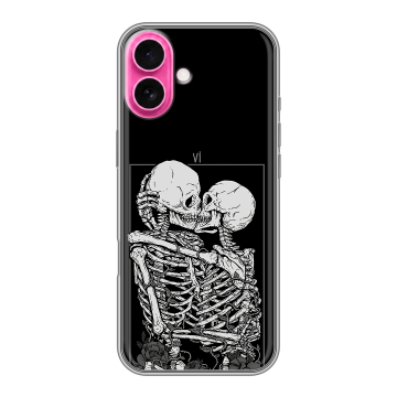 Силиконовый чехол на Iphone 18 с принтом Поцелуй скелетов