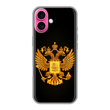 Силиконовый чехол на Iphone 18 с принтом Герб России желтый