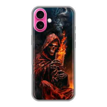 Силиконовый чехол на Iphone 18 с принтом Скелет и карты
