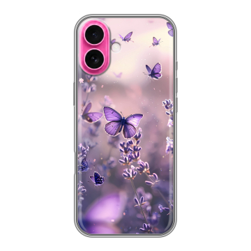 Силиконовый чехол на Iphone 18 с принтом бабочки и лаванда