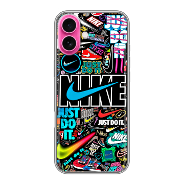 Силиконовый чехол на Iphone 18 с принтом найк nike черный