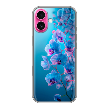 Силиконовый чехол на Iphone 18 с принтом голубые орхидеи