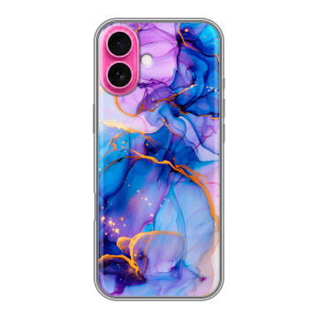 Силиконовый чехол на Iphone 18 с принтом синий мрамор