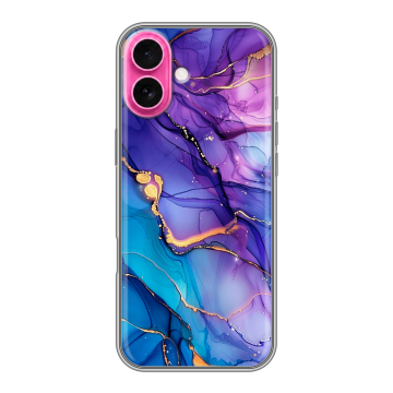 Силиконовый чехол на Iphone 18 с принтом синий мрамор