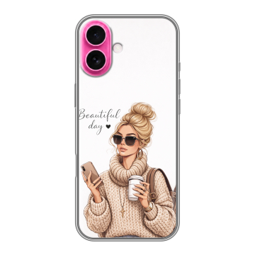 Силиконовый чехол на Iphone 18 с принтом женский