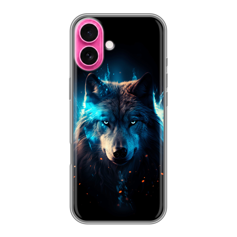 Силиконовый чехол на Iphone 18 с принтом Волк ночной Силиконовый чехол на Iphone 18 с принтом Волк ночной
