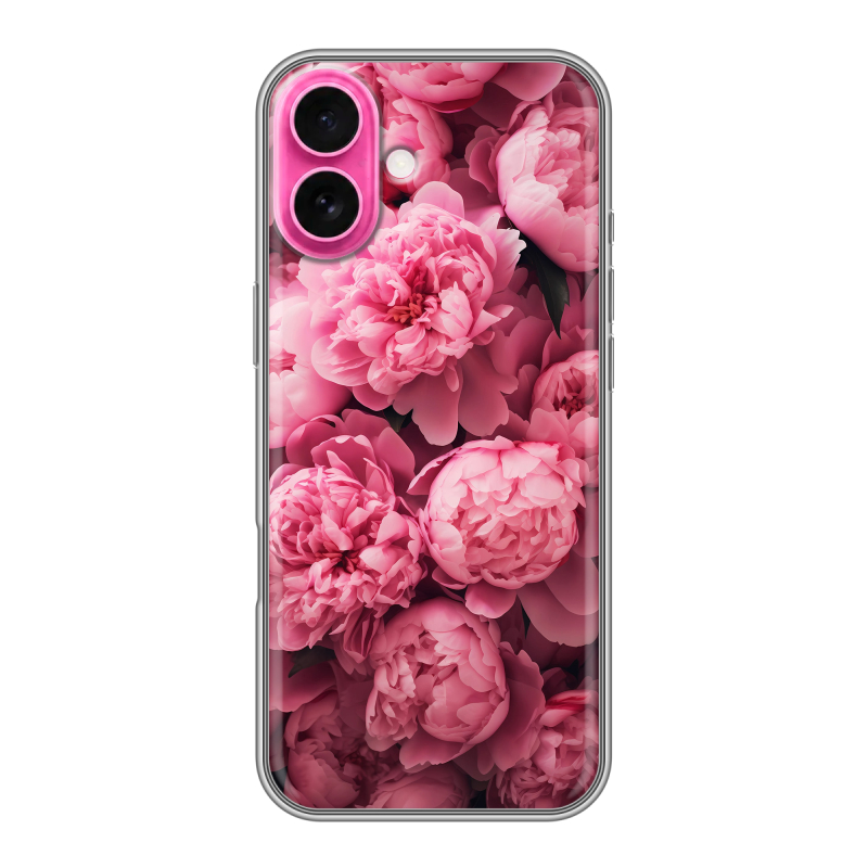 Силиконовый чехол на Iphone 18 с принтом цветы пионы Силиконовый чехол на Iphone 18 с принтом цветы пионы