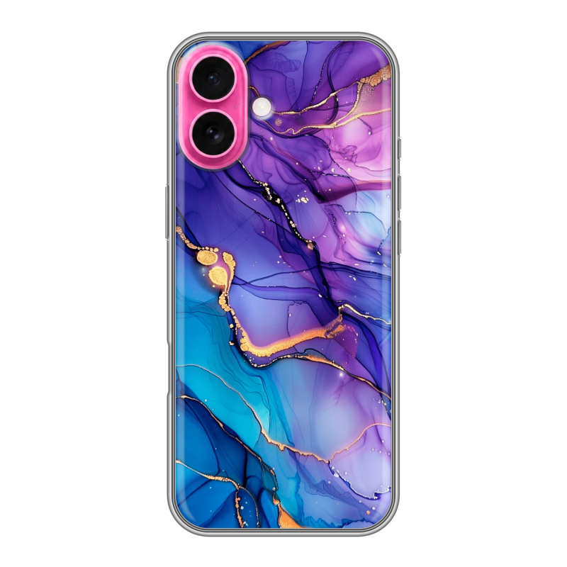Силиконовый чехол на Iphone 18 с принтом синий мрамор Силиконовый чехол на Iphone 18 с принтом синий мрамор