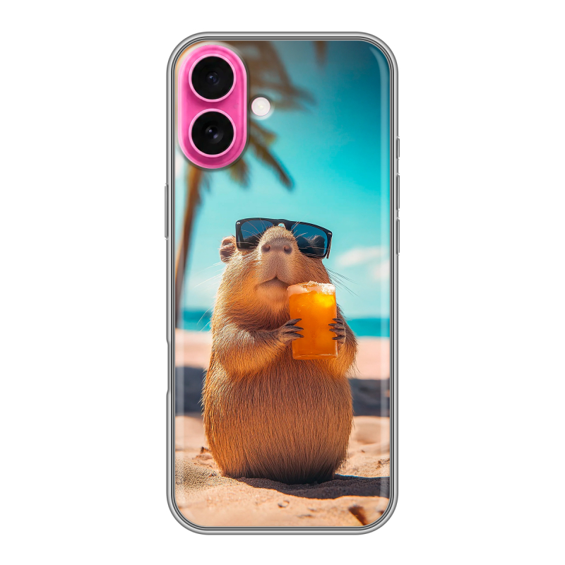 Силиконовый чехол на Iphone 18 с принтом Капибара Силиконовый чехол на Iphone 18 с принтом Капибара